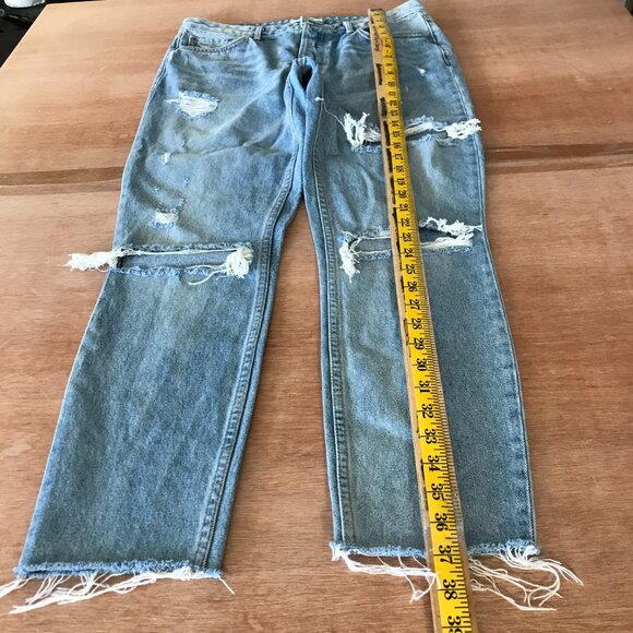 Grlfrnd Karolina Jeans Women 29 Blue High Rise Distressed Button Fly Raw Hem - Picture 6 of 15